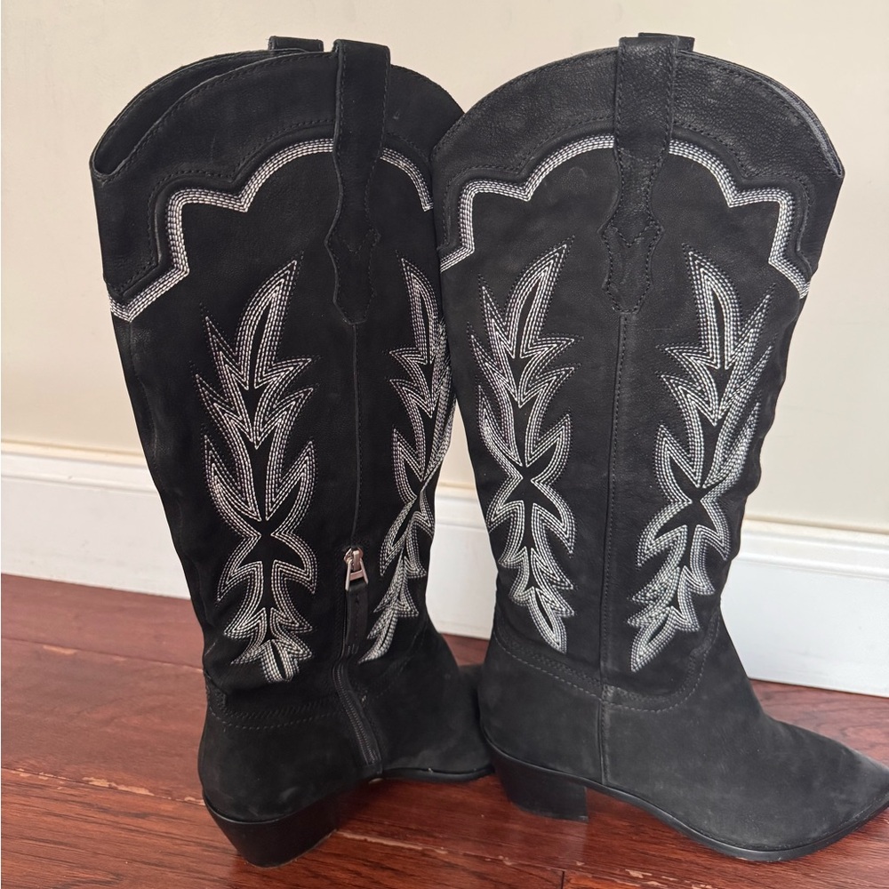 Dolce Vita Shiren Women’s Tall Western Embroidered Boots Black Nubuck Size 8.5 - Picture 10 of 10